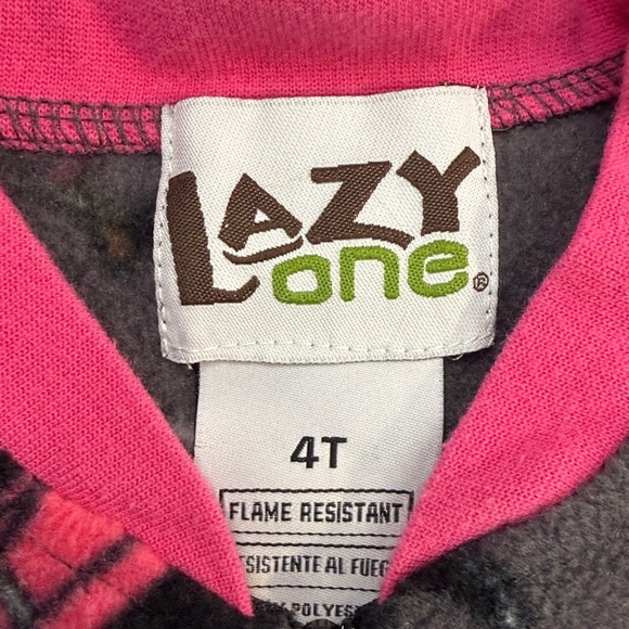 Lazy One - 4T -Pink and Grey Fleece Pajamas - Picture 4 of 5